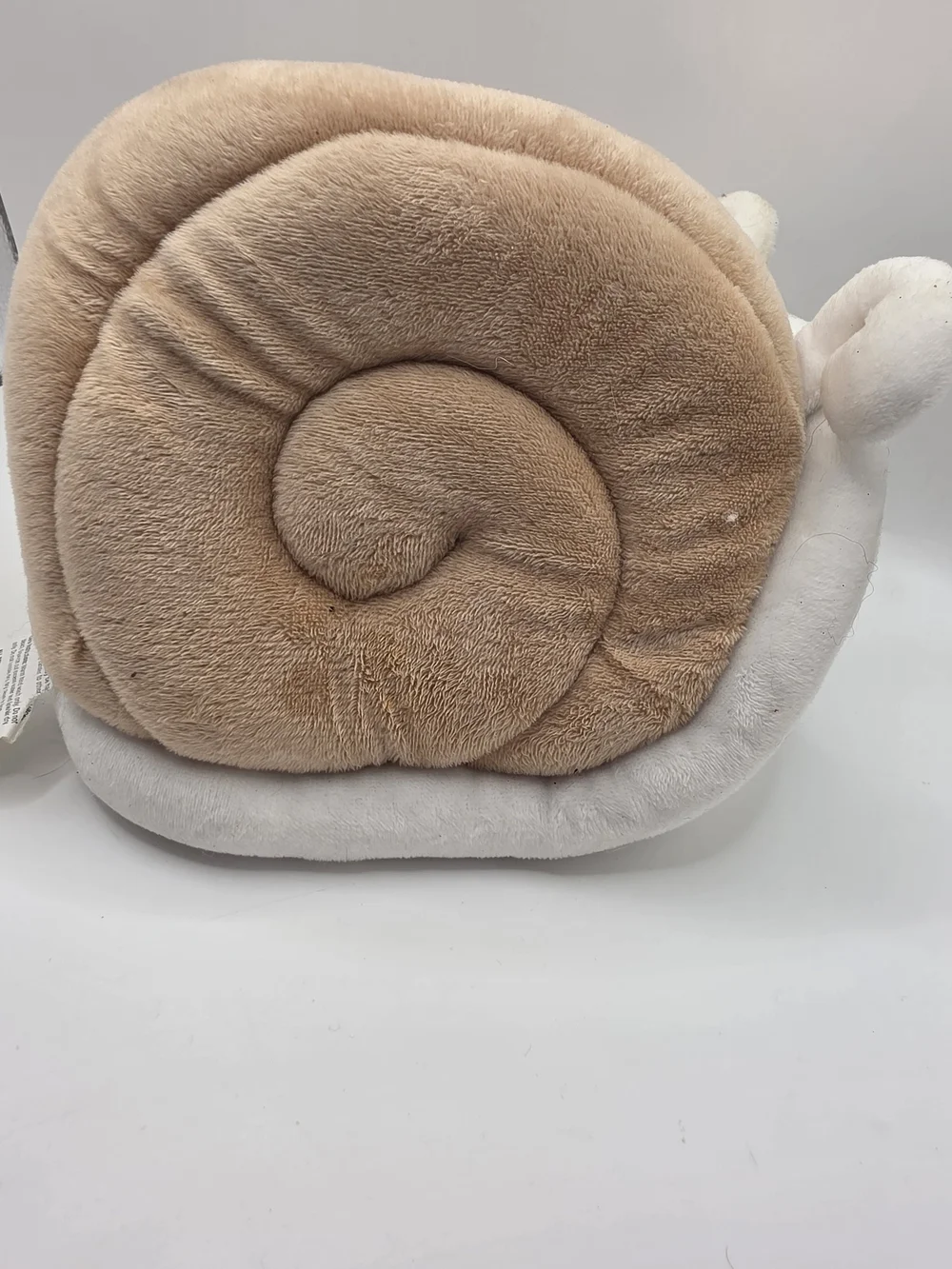 EveryYay Small Animal Tan White Snail Plush Pet Cave Bed